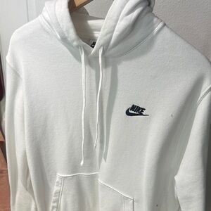 Nike White Hoodie with Black Embroidered Logo